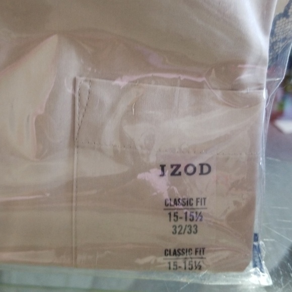 Nwt izod men tan button shirt sz 15-15.5 32/33in - Picture 4 of 5